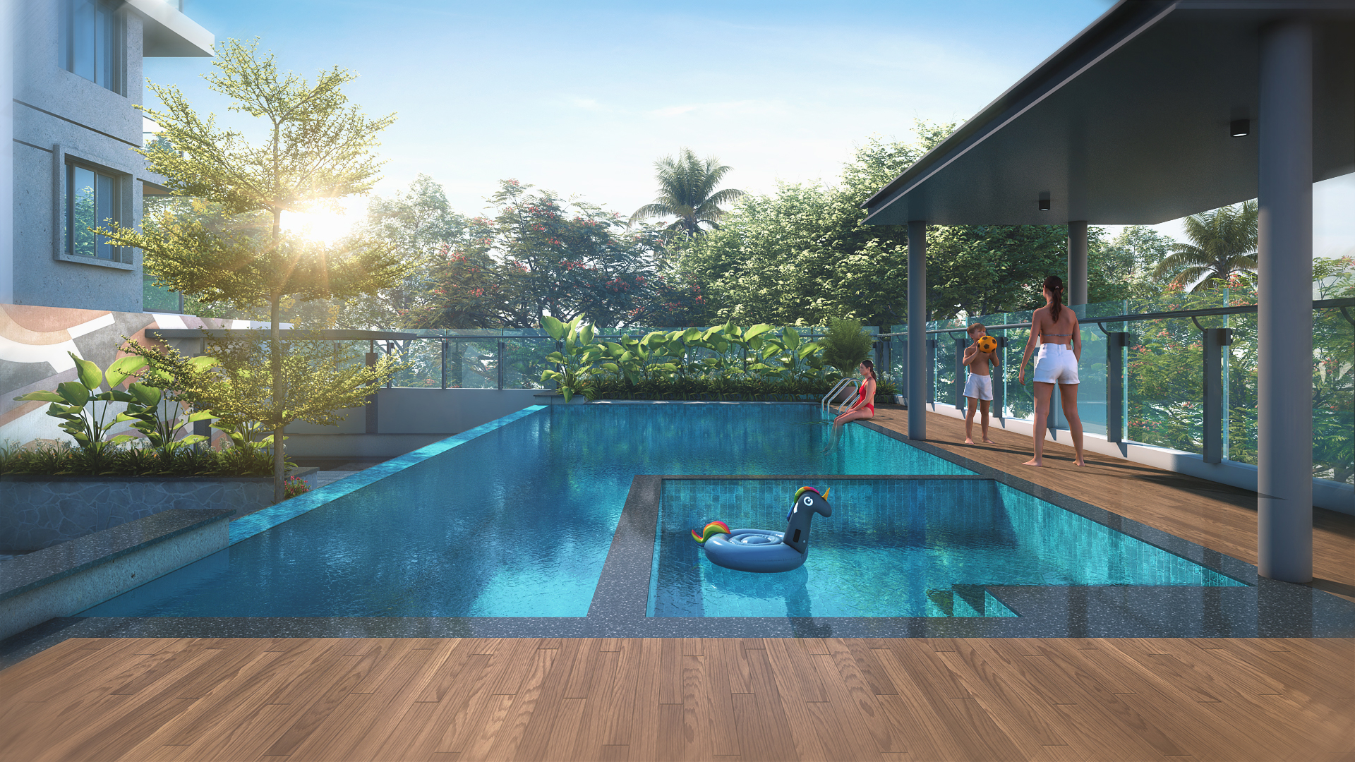 Swimming pool at Blue Leaf Haven