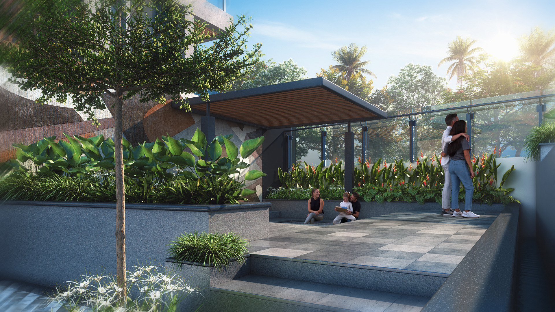 Sunken seating at Blue Leaf Haven